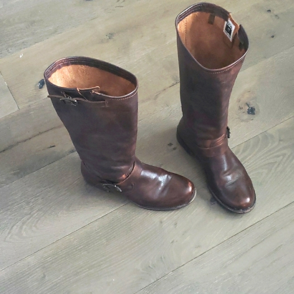 FRYE Veronica Leather Boots Extended Calf